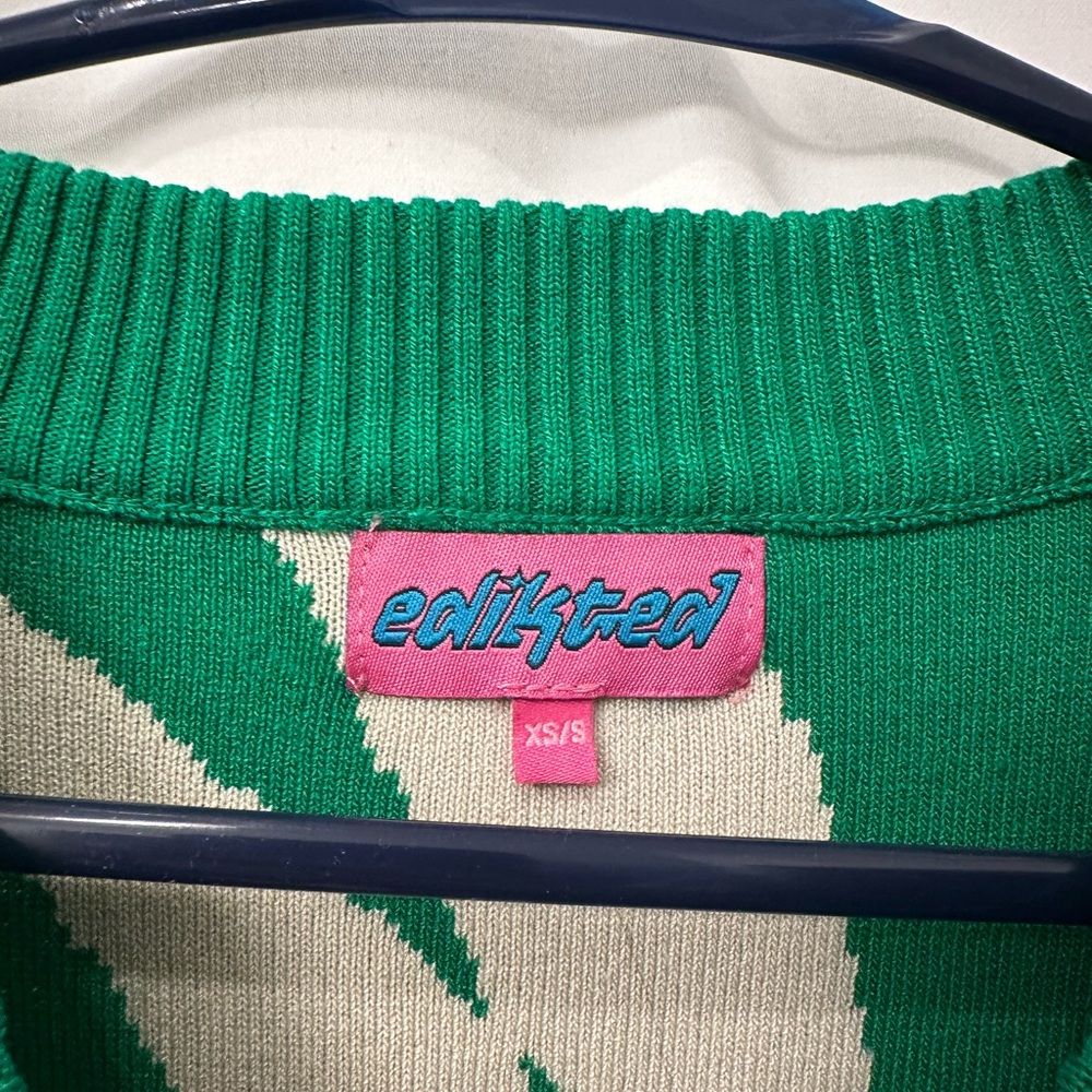 Edikted Morphy Green Patterned Sweater - image 4